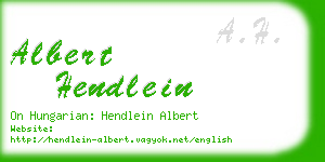 albert hendlein business card